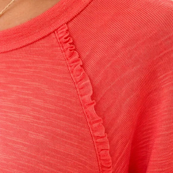 Pilcro Anthropologie Coral Oversized Top Small Boho Coastal Lightweight - Picture 3 of 12